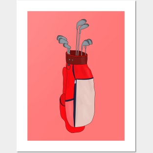 Red Golf Bag Posters and Art